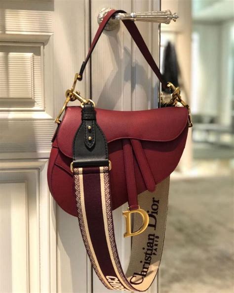 dior saddle bag red|Dior saddle pouch with strap.